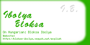 ibolya bloksa business card